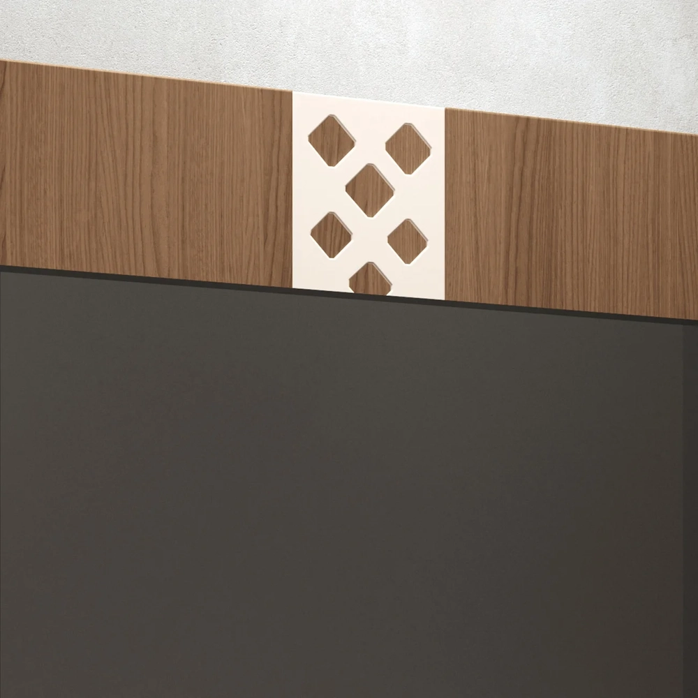 Painel TV 47 Pol 120cm Suspenso com Nicho Form Off/Castanho - HB Móveis