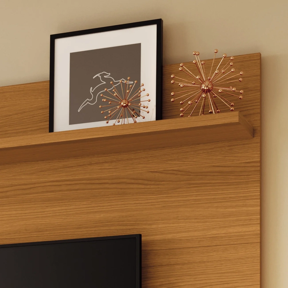 Painel TV 70 Pol 180cm Bancada Suspensa Max Off/Cinamomo - HB Móveis