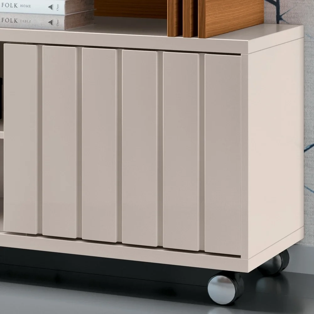 Rack Bancada de TV 70 Pol 180cm Briz Off White/Cinamomo - HB Móveis