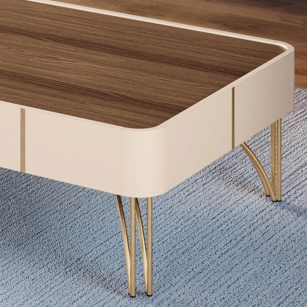 Aparador de Sala Vivant e Mesa Cadenza Off/Castanho - HB Móveis