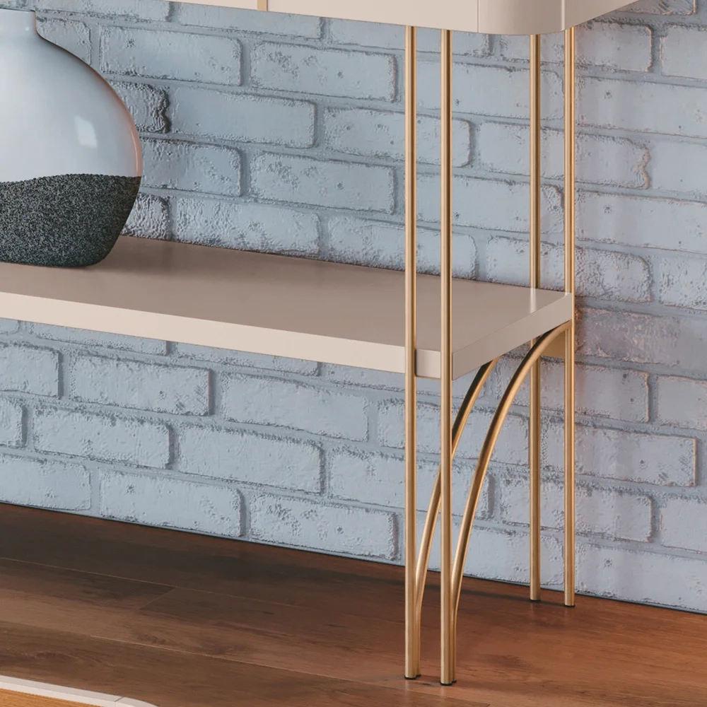 Aparador de Sala Vivant e Mesa Cadenza Off/Cinamomo - HB Móveis