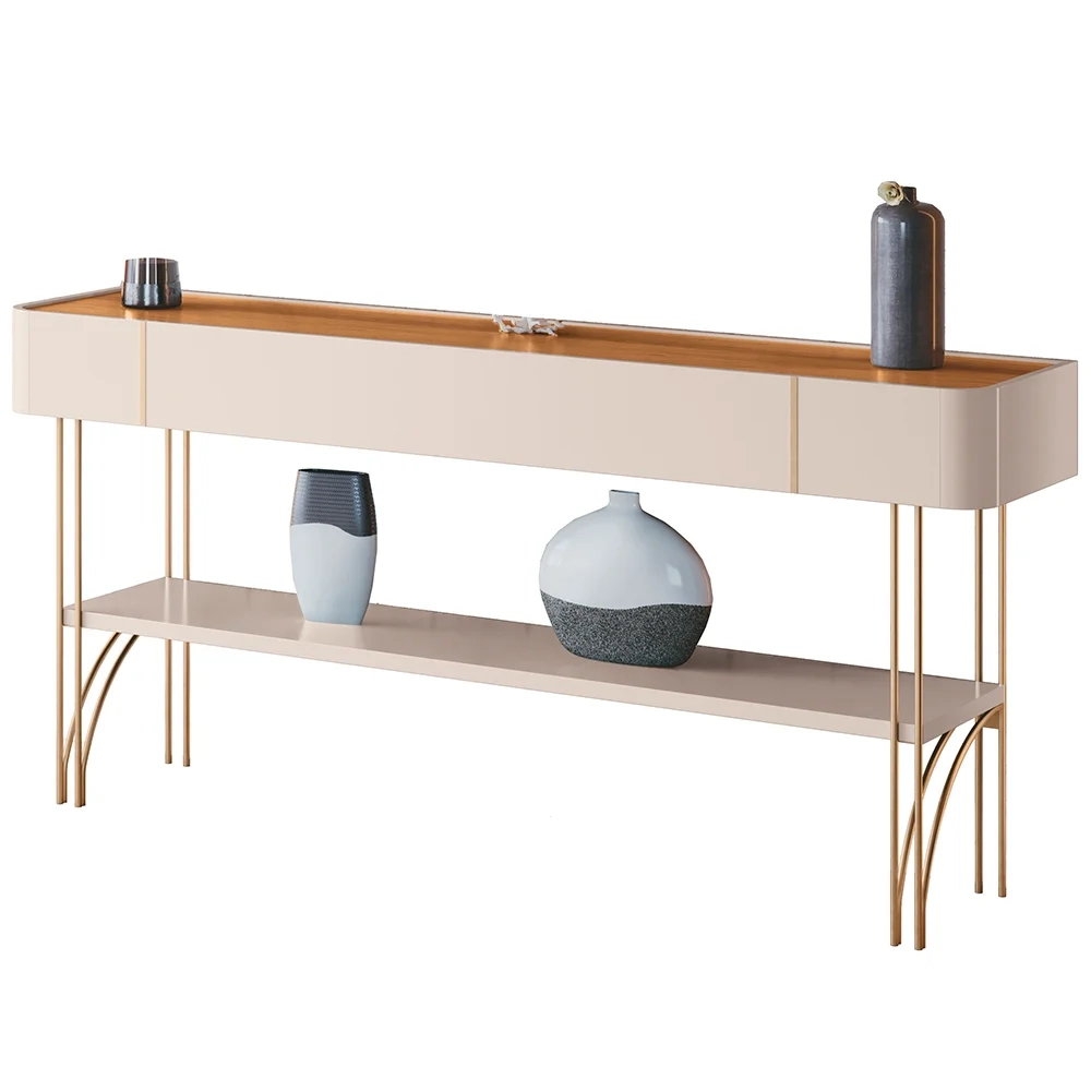 Aparador de Sala Vivant e Mesa Cadenza Off/Cinamomo - HB Móveis