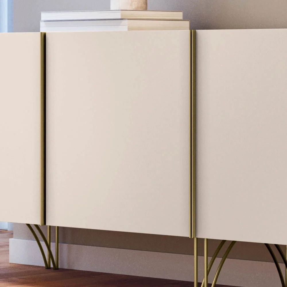 Buffet Aparador Saluti com Cristaleira Évora Off White - HB Móveis