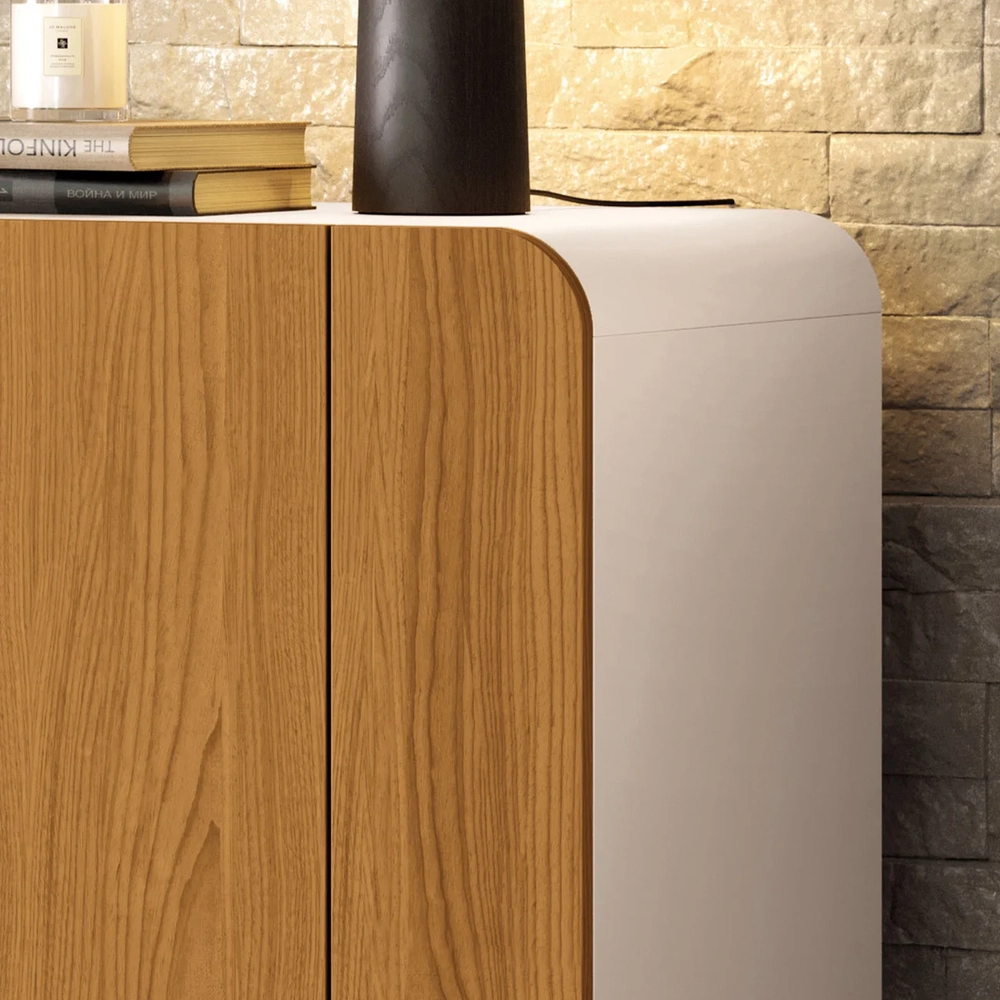 Balcão Aparador Buffet Pé Metal Benvenuto Cinamomo/Off - HB Móveis