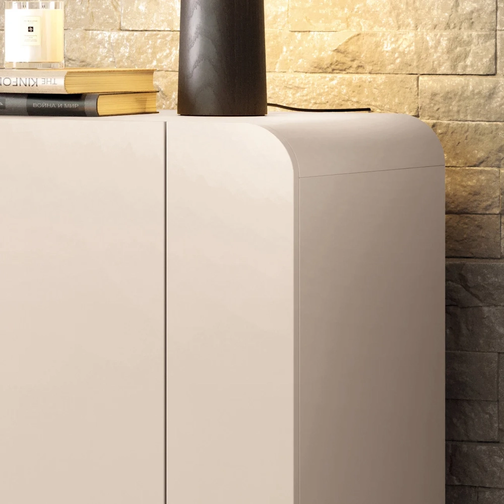 Balcão Aparador Buffet Pé Metal Benvenuto Off White - HB Móveis