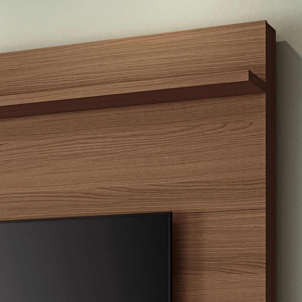 Estante Painel de TV 55 Pol 136cm Órbis Castanho/Off White - HB Móveis