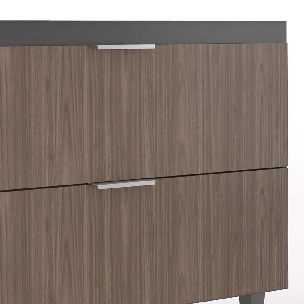 Balcão Para Pia 100cm Sem Tampo Pérola Z34 Grafite/Freijó   - Mpozenato