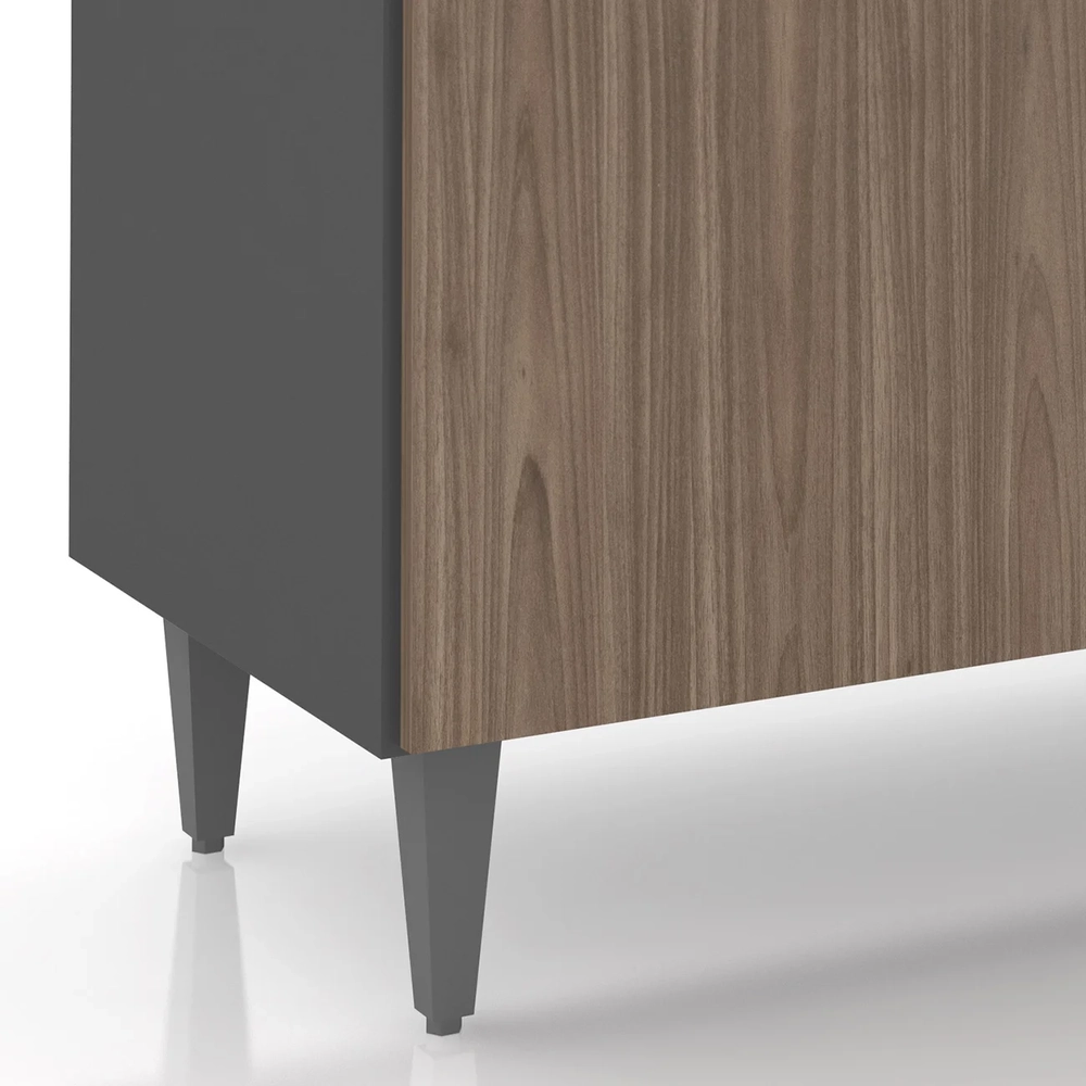 Balcão Para Pia 120cm Sem Tampo Pérola Z34 Grafite/Freijó   - Mpozenato