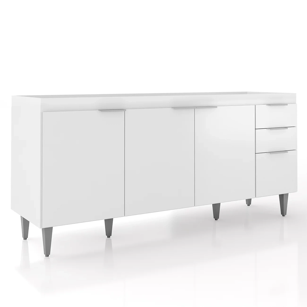 Balcão Para Pia 180cm Sem Tampo Pérola Z34 Branco           - Mpozenato