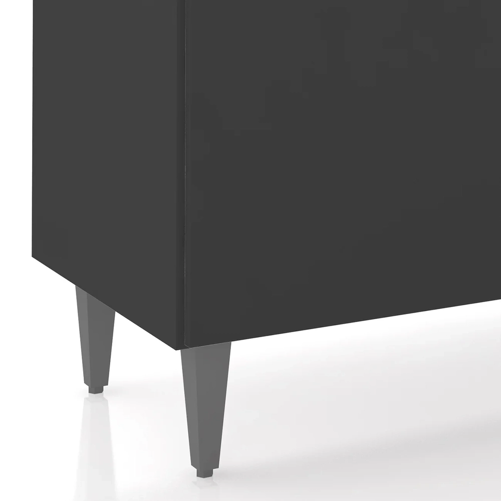 Balcão Para Pia 180cm Sem Tampo Pérola Z34 Preto            - Mpozenato