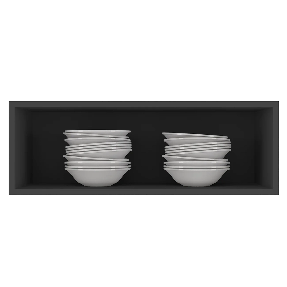 Armário de Cozinha Aéreo 70cm Pérola Z34 Preto              - Mpozenato