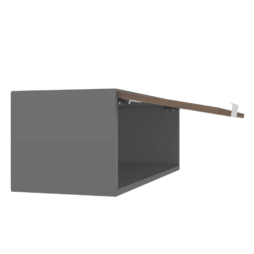 Armário de Cozinha Aéreo 70cm Pérola Z34 Grafite/Freijó     - Mpozenato