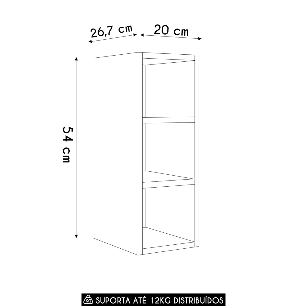 Nicho Aéreo Adega Vertical 20cm Pérola Z34 Branco           - Mpozenato