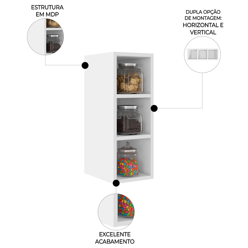 Nicho Aéreo Adega Vertical 20cm Pérola Z34 Branco           - Mpozenato