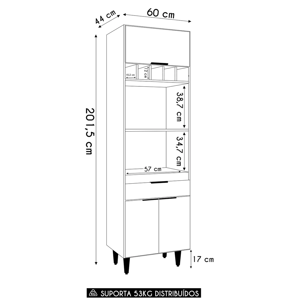 Paneleiro de Cozinha Torre Quente Pérola Z34 Branco         - Mpozenato