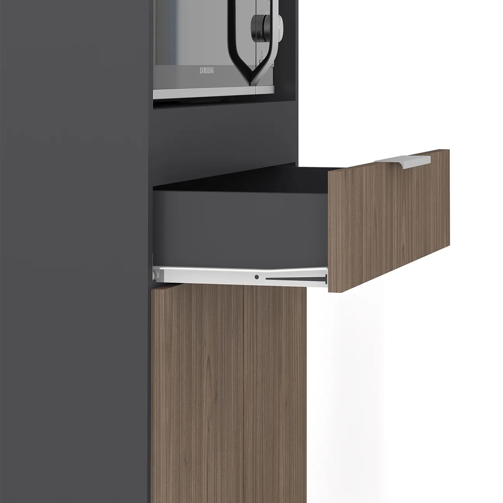 Paneleiro de Cozinha Torre Quente Pérola Z34 Grafite/Freijó - Mpozenato