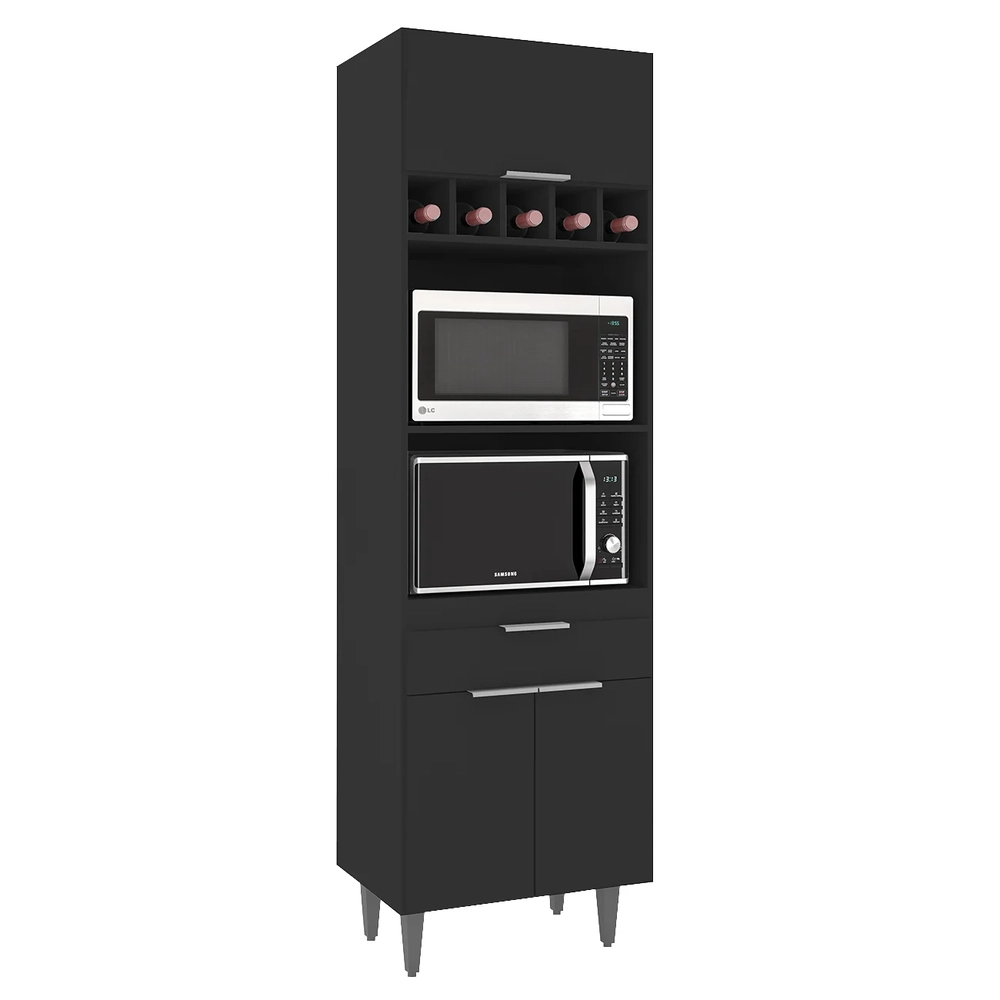 Paneleiro de Cozinha Torre Quente Pérola Z34 Preto          - Mpozenato