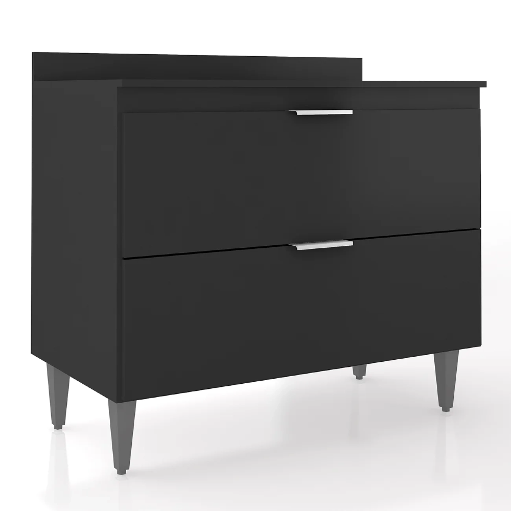 Balcão de Cozinha Com Tampo 100cm Pérola Preto Z34 - Mpozenato