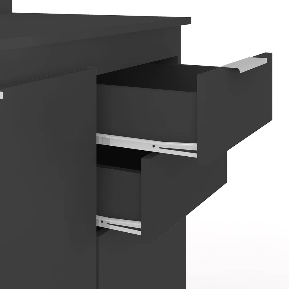 Balcão de Cozinha Com Tampo 120cm Pérola Preto Z34          - Mpozenato