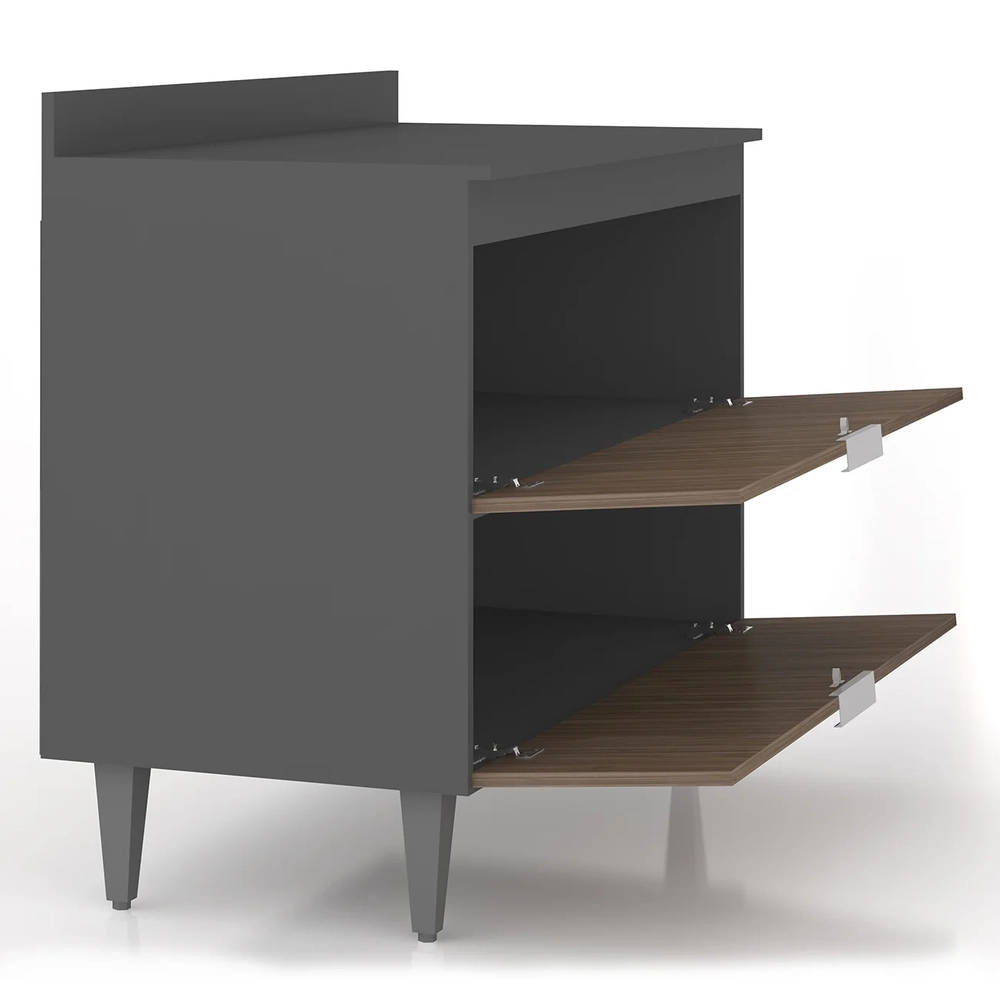 Balcão de Cozinha Com Tampo 100cm Pérola Grafite/Freijó Z34  - Mpozenato