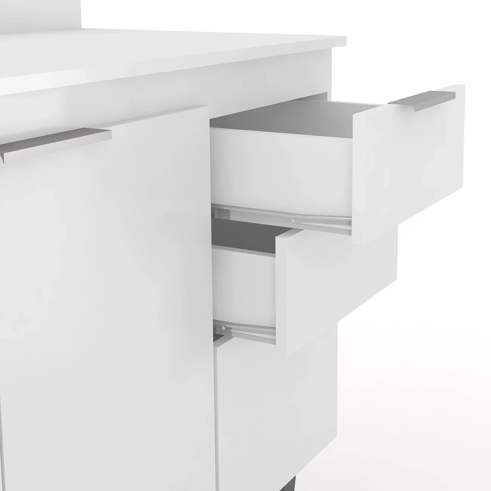 Balcão de Cozinha Com Tampo 150cm Pérola Branco Z34         - Mpozenato