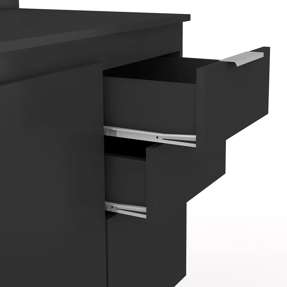 Balcão de Cozinha Com Tampo 180cm Pérola Preto Z34          - Mpozenato