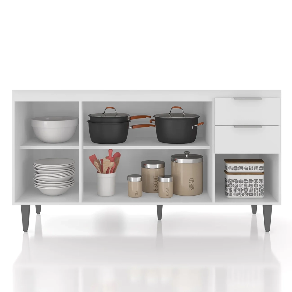 Balcão de Cozinha Com Pia Inox 150cm Pérola Z34 Branco      - Mpozenato