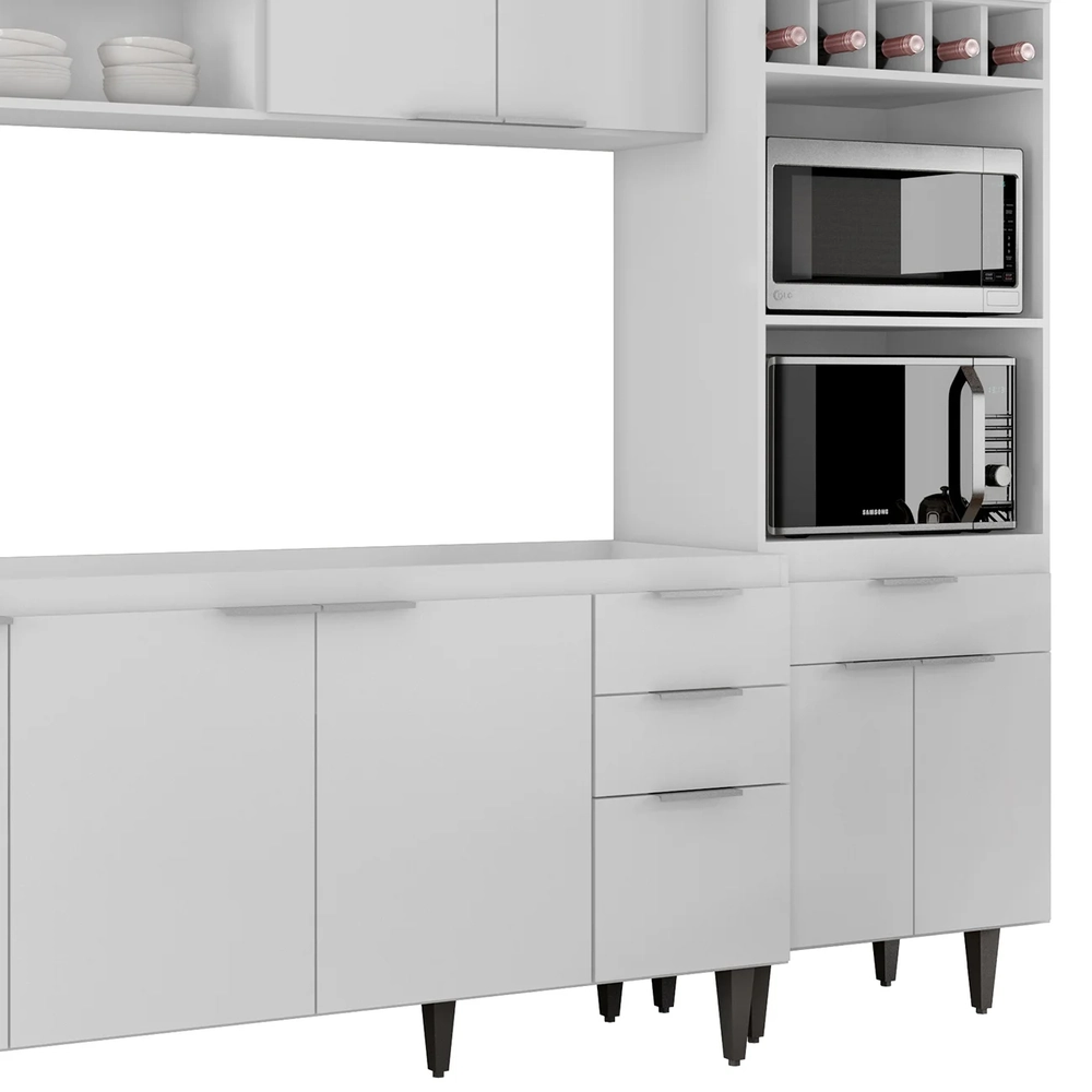 Armário de Cozinha CP02 Para Pia 180cm Pérola Z34 Branco    - Mpozenato