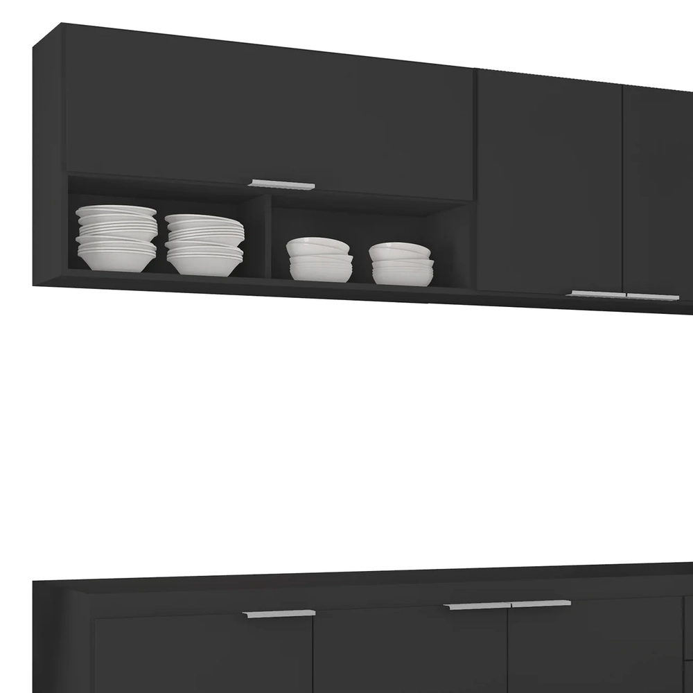 Armário de Cozinha CP02 Para Pia 180cm Pérola Z34 Preto     - Mpozenato