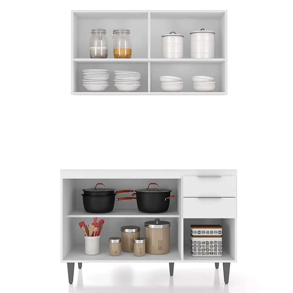 Armário de Cozinha CP01 Para Pia 120cm Pérola Z34 Branco    - Mpozenato