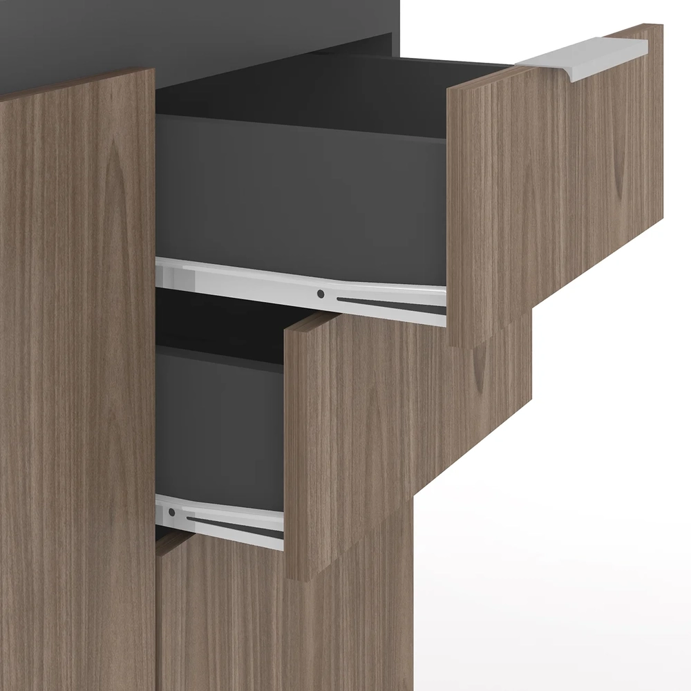 Armário de Cozinha CP01 Para Pia 120cm Pérola Z34 Grafite/Freijó - Mpozenato