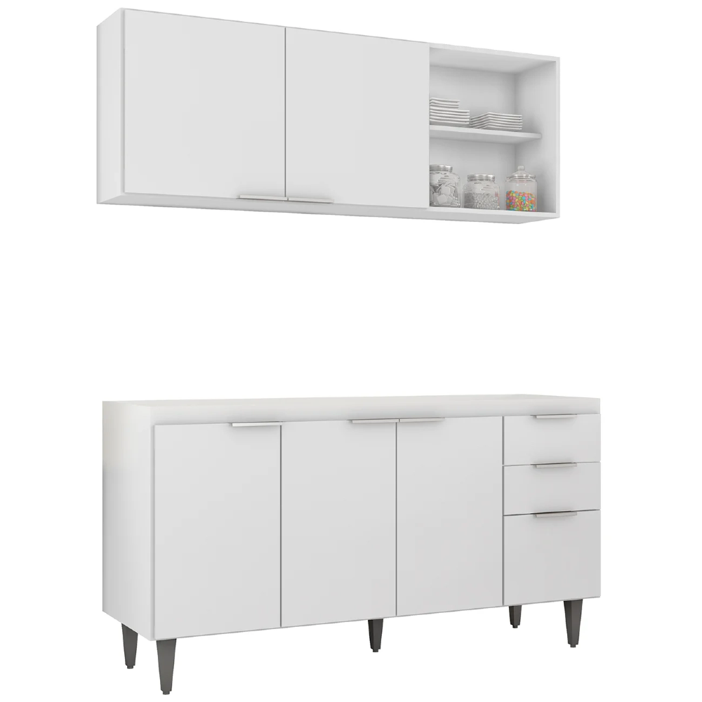 Armário de Cozinha CP01 Para Pia 150cm Pérola Z34 Branco - Mpozenato