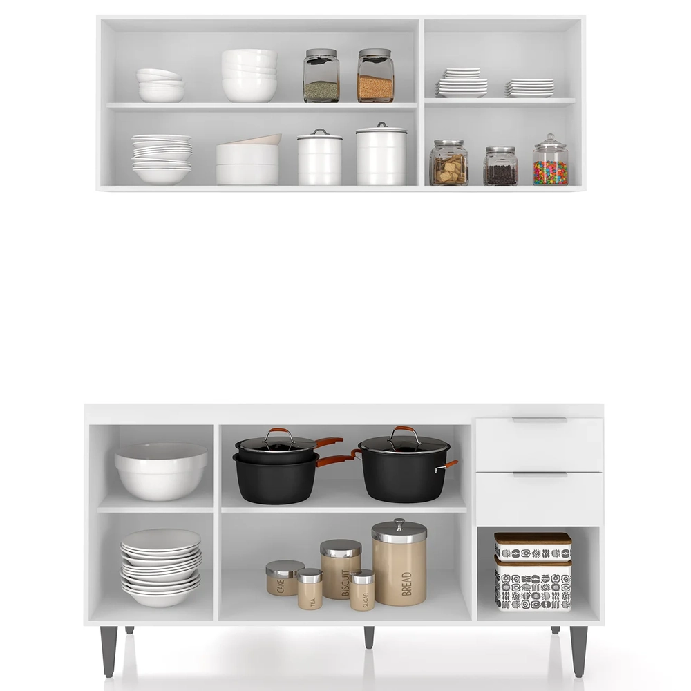 Armário de Cozinha CP01 Para Pia 150cm Pérola Z34 Branco    - Mpozenato