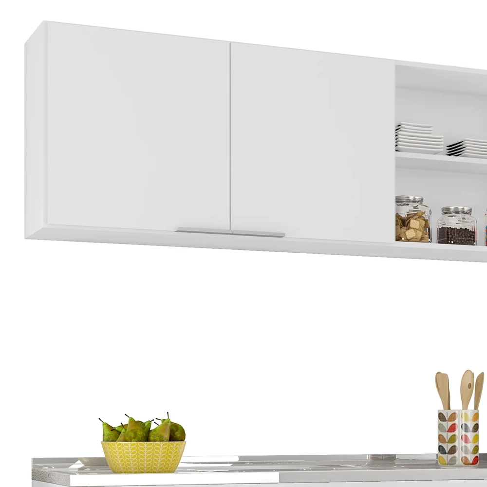 Armário de Cozinha CP02 Com Pia 150cm Pérola Z34 Branco     - Mpozenato