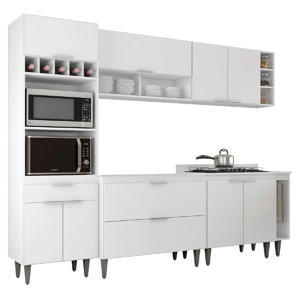 Armário de Cozinha CP07 Para Pia 100cm Pérola Z34 Branco - Mpozenato