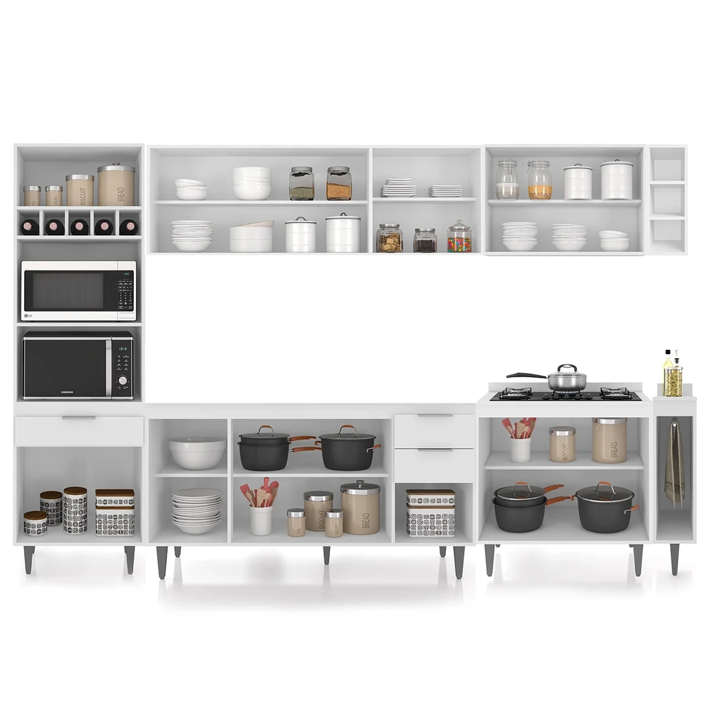 Armário de Cozinha CP07 Para Pia 150cm Pérola Z34 Branco    - Mpozenato