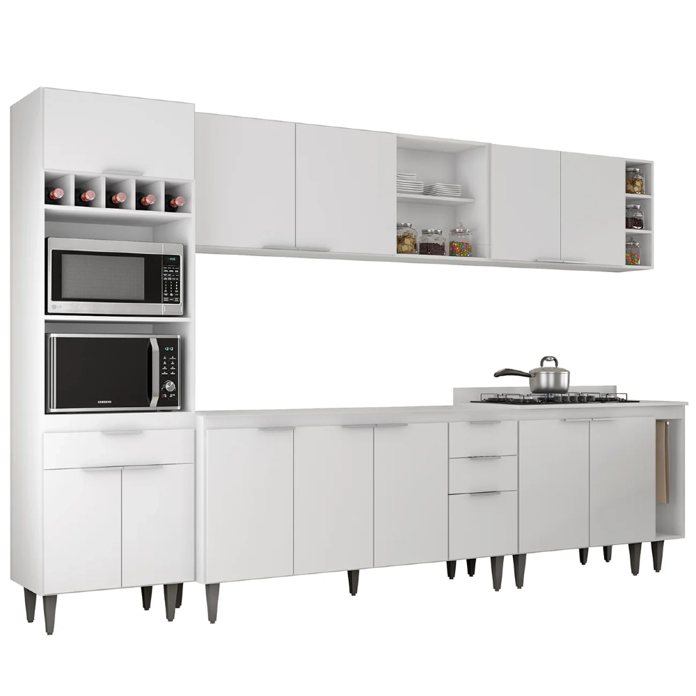 Armário de Cozinha CP07 Para Pia 150cm Pérola Z34 Branco - Mpozenato