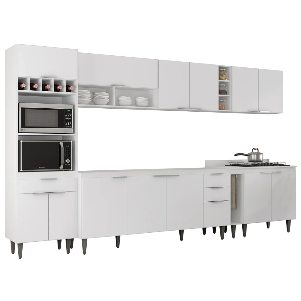 Armário de Cozinha CP07 Para Pia 180cm Pérola Z34 Branco - Mpozenato