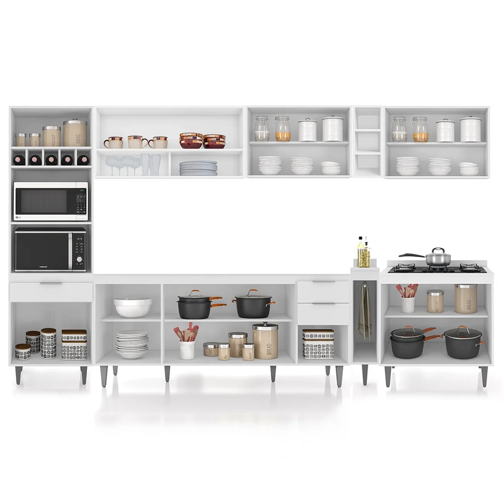 Armário de Cozinha CP07 Para Pia 180cm Pérola Z34 Branco    - Mpozenato