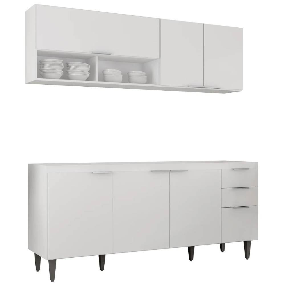 Armário de Cozinha CP01 Para Pia 180cm Pérola Z34 Branco - Mpozenato