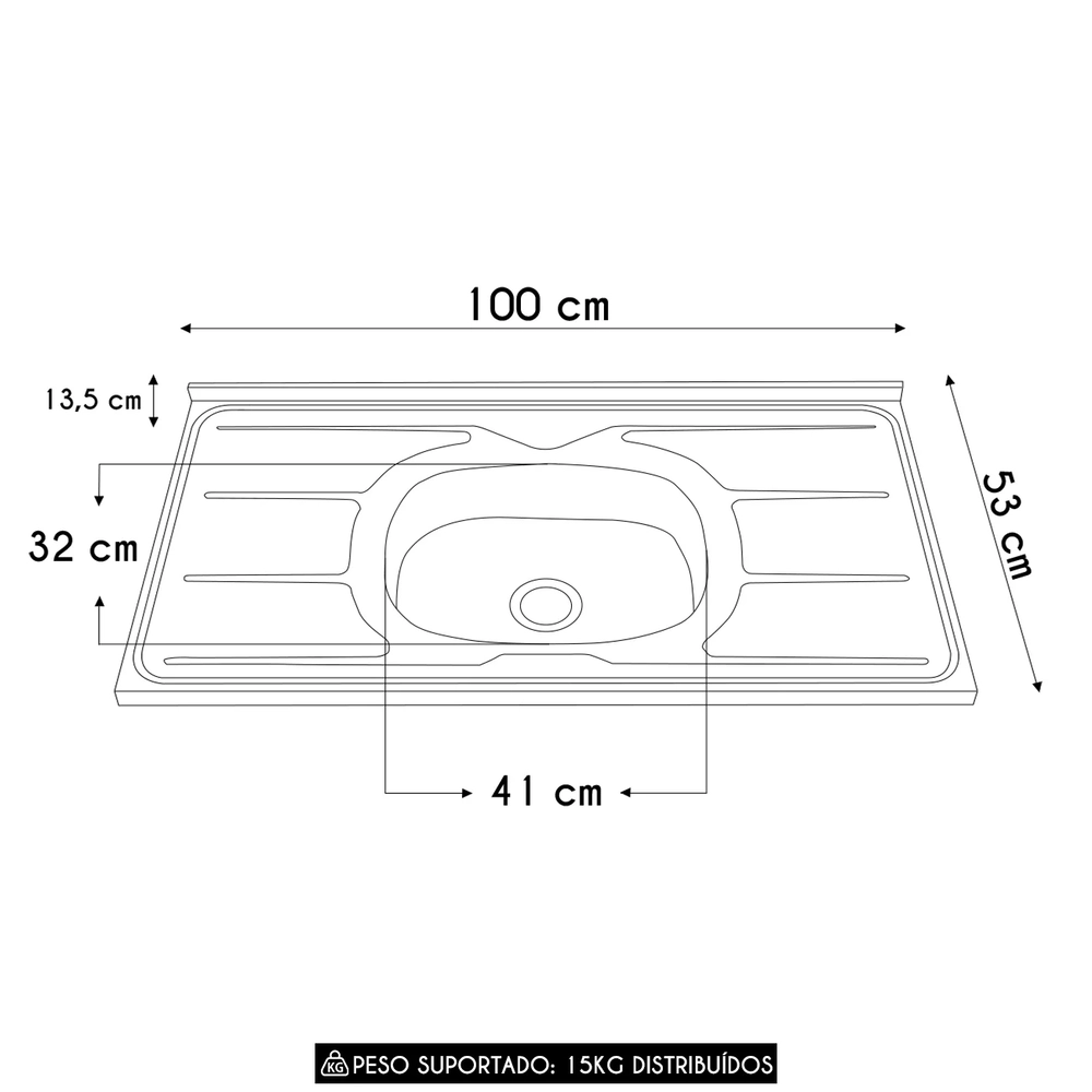 Armário de Cozinha CP07 Com Pia 100cm Pérola Z34 Branco     - Mpozenato