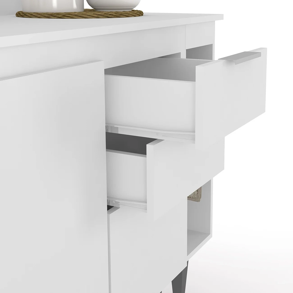 Armário de Cozinha Com Tampo CP08 140cm Pérola Branco Z34     - Mpozenato