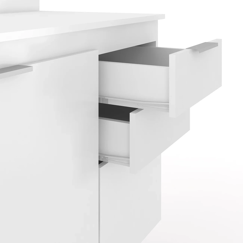 Armário de Cozinha Com Tampo CP10 180cm Pérola Branco Z34     - Mpozenato