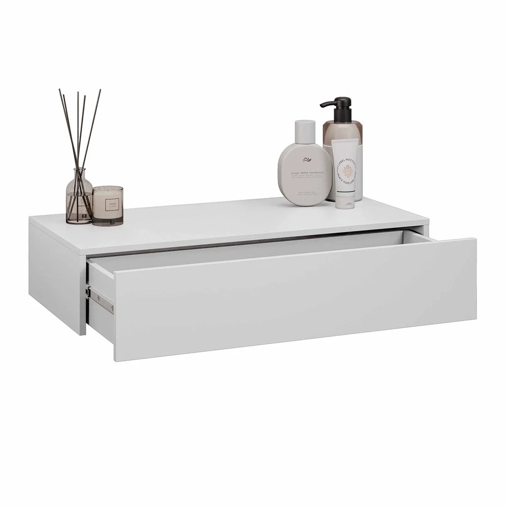 Penteadeira Suspensa 60cm 1 Gaveta Carina Z34 Branco        - Mpozenato