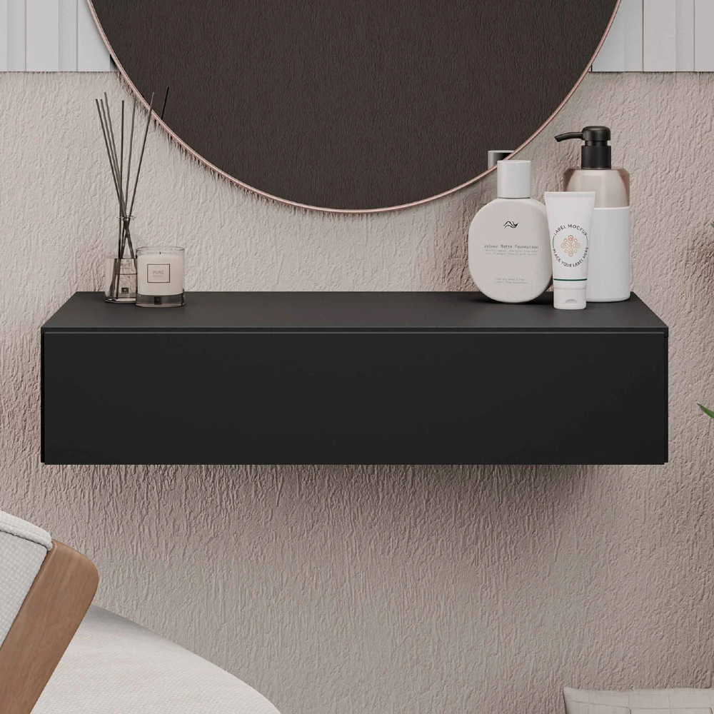 Penteadeira Suspensa 60cm 1 Gaveta Carina Z34 Preto         - Mpozenato