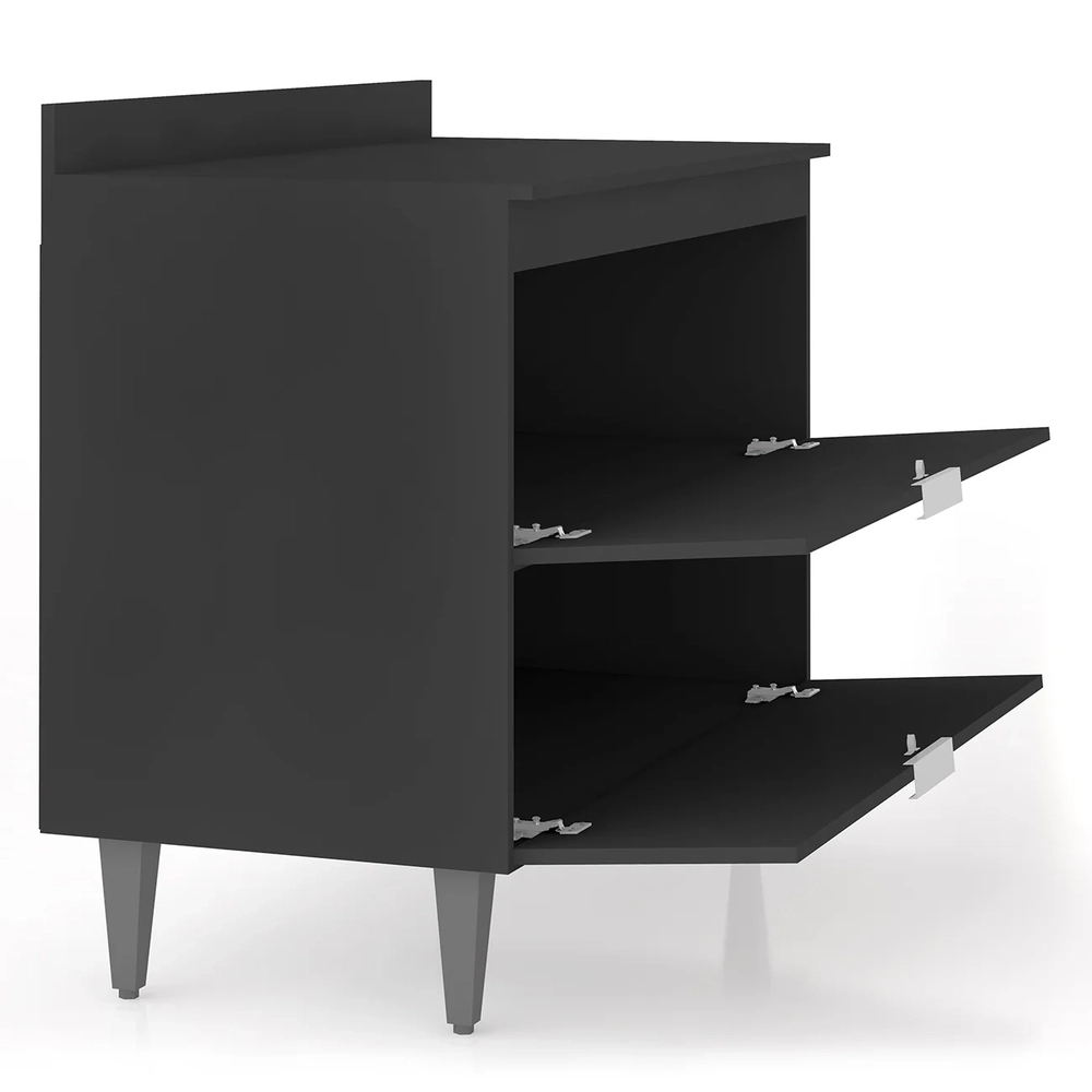 Armário de Cozinha Com Tampo CP01 100cm Pérola Preto Z34       - Mpozenato