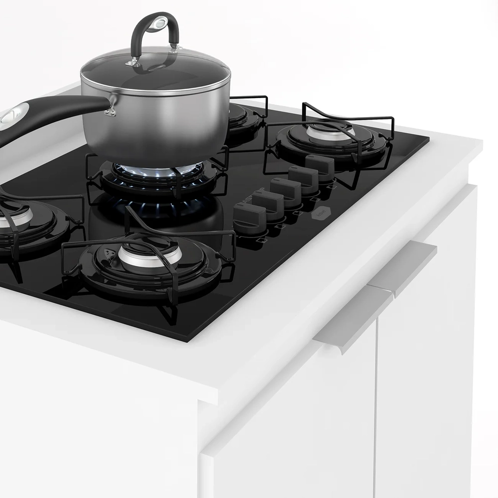 Balcão de Cozinha Para Cooktop 80cm Pérola Z34 Branco       - Mpozenato
