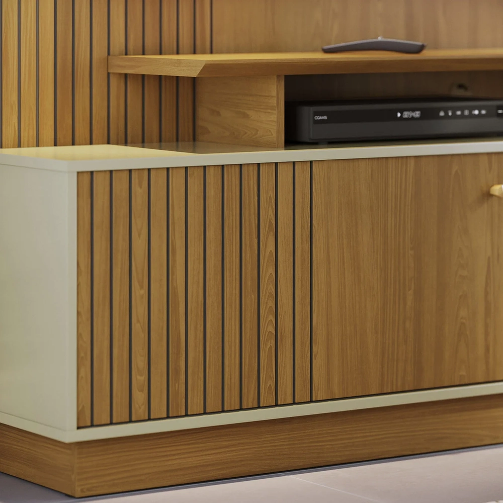 Estante Painel Para TV 65 Pol 160cm Anny Z10 Cumaru/Opala - Mpozenato