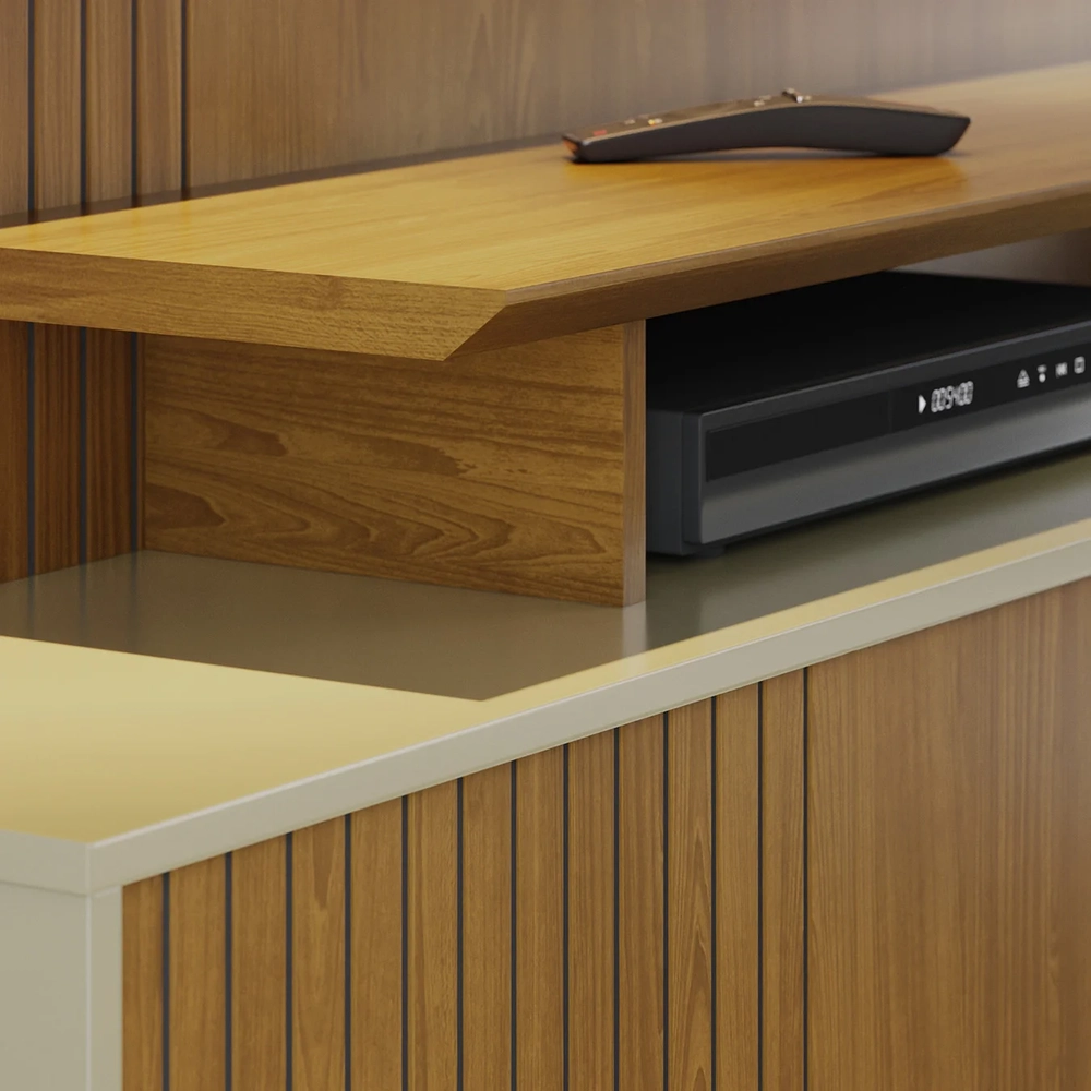 Estante Painel Para TV 65 Pol 160cm Anny Z10 Cumaru/Opala - Mpozenato