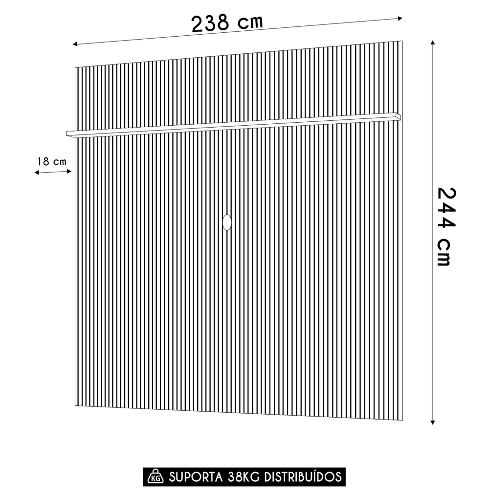 Painel Para TV 75 Polegadas 238cm André Z10 Cumaru - Mpozenato